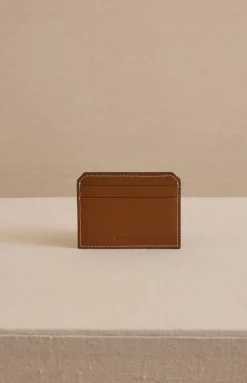 Card Case in Tumbled Grain Acorn