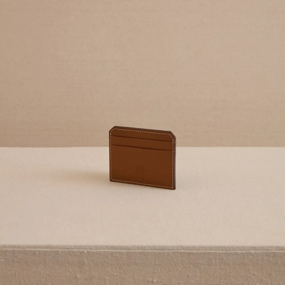 Card Case in Tumbled Grain Acorn