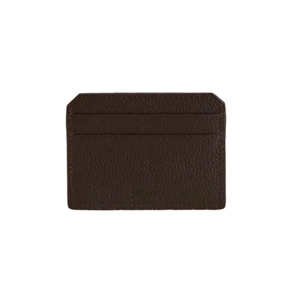 Card Case in Tumbled Grain Chocolate