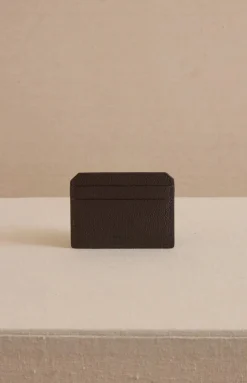 Card Case in Tumbled Grain Chocolate