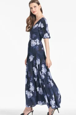 Carina Dress in Midnight Glacial Rose