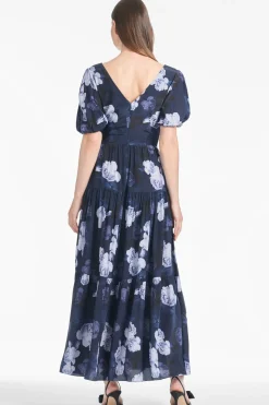 Carina Dress in Midnight Glacial Rose