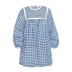 Carlyle Dress in Navy & White