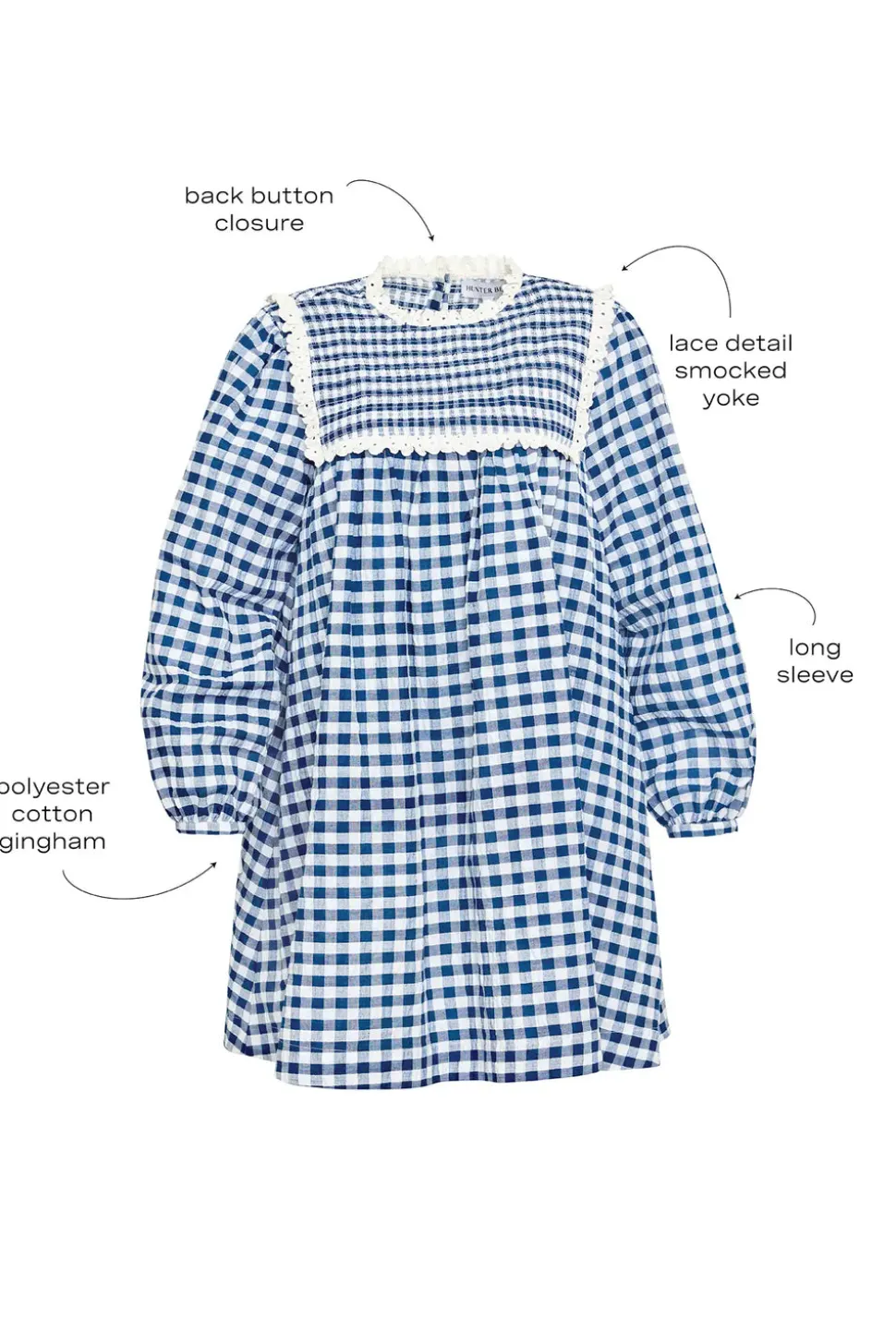 Carlyle Dress in Navy & White