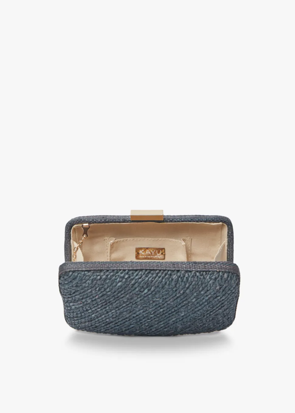 Carmen Woven Straw Clutch Bag in Black
