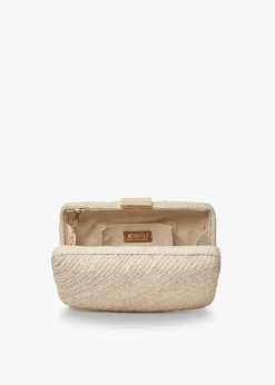 Carmen Woven Straw Clutch Bag in Natural