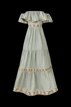 Carnation Ruffle Dress in Mint & Pink