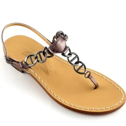 Caroline Capri-Style Leather Thong Sandal