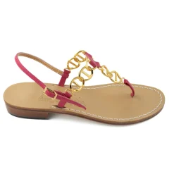 Caroline Capri-Style Leather Thong Sandal