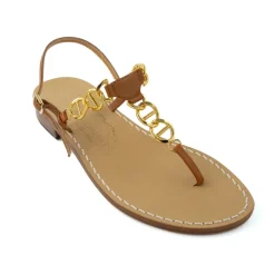 Caroline Capri-Style Leather Thong Sandal