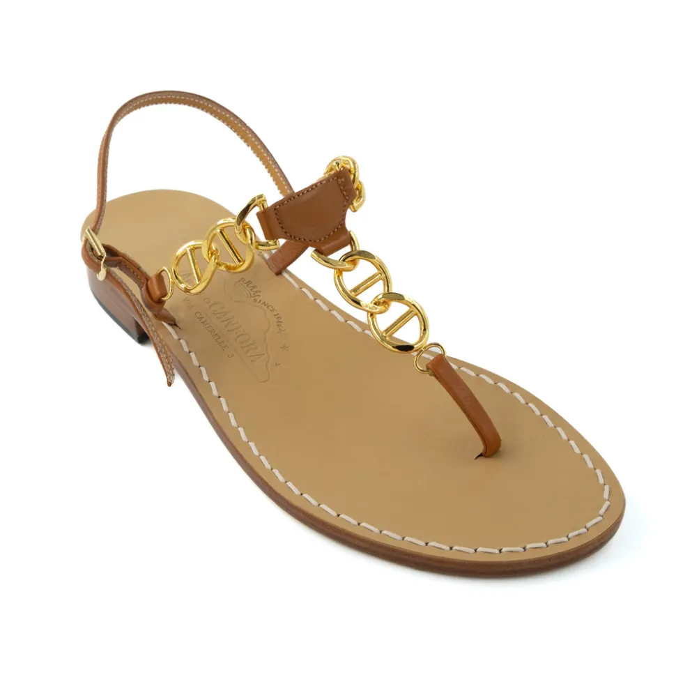 Caroline Capri-Style Leather Thong Sandal