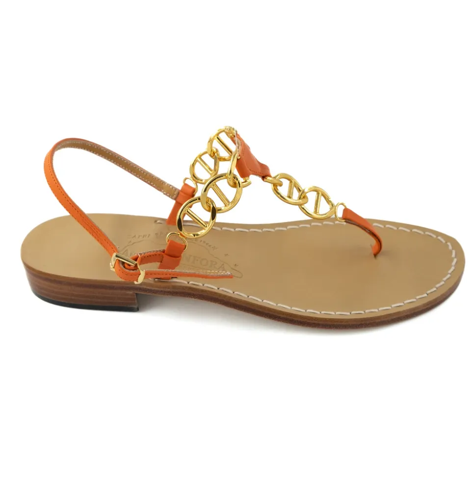 Caroline Capri-Style Leather Thong Sandal