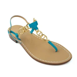 Caroline Capri-Style Leather Thong Sandal