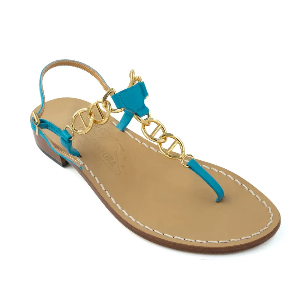 Caroline Capri-Style Leather Thong Sandal