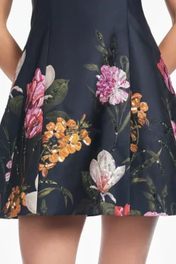 Caroline Dress Dark Midnight Garden