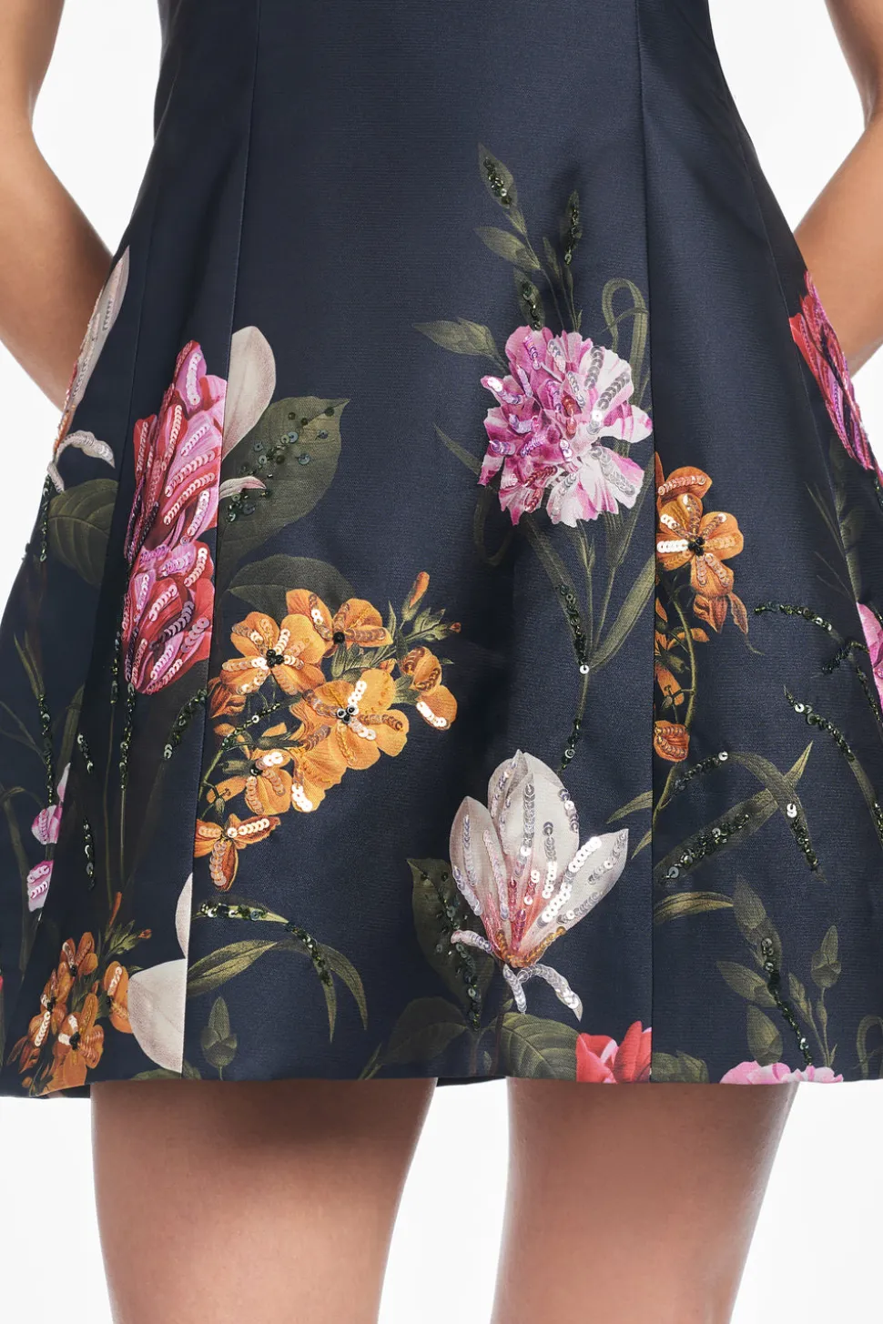 Caroline Dress Dark Midnight Garden