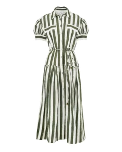 Carrington Dress in Fern & Ivory