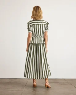 Carrington Dress in Fern & Ivory