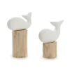 Carved Fish on Dock Post, Set of 2