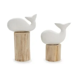 Carved Fish on Dock Post, Set of 2