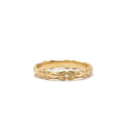 Carved Floral Band with Diamonds