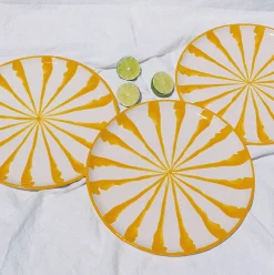 Casa Amarilla Dinner Plate with Candy Cane Stripes