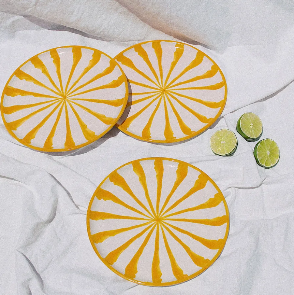 Casa Amarilla Salad Plate with Candy Cane Stripes