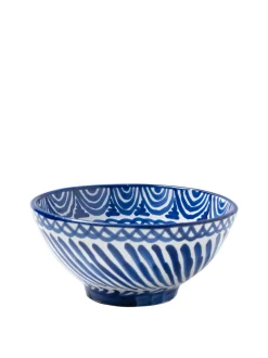 Casa Azul Medium Bowl with Hand-painted Designs