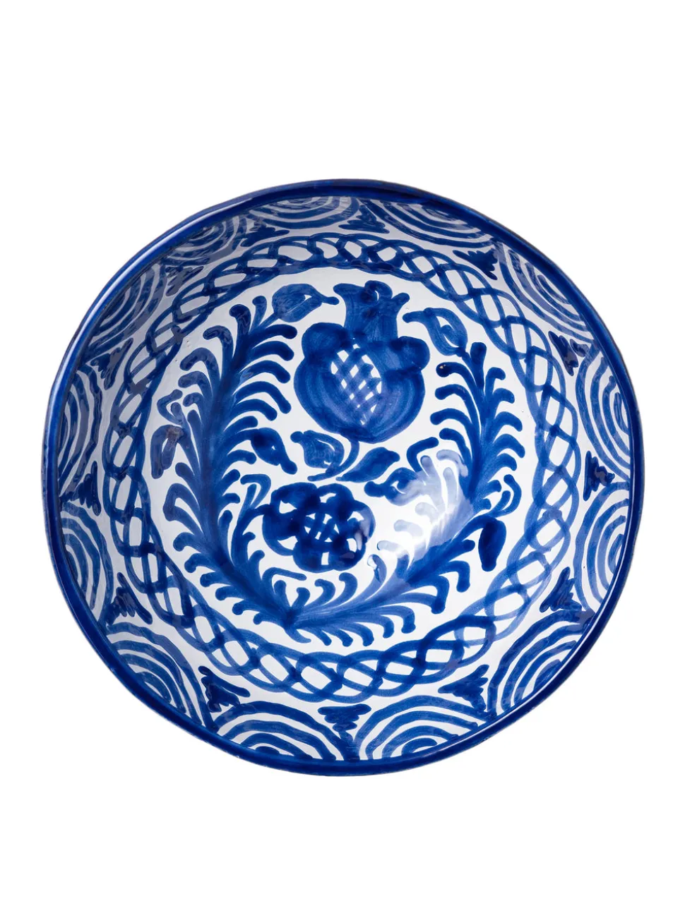 Casa Azul Medium Bowl with Hand-painted Designs