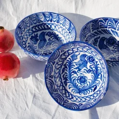 Casa Azul Medium Bowl with Hand-painted Designs