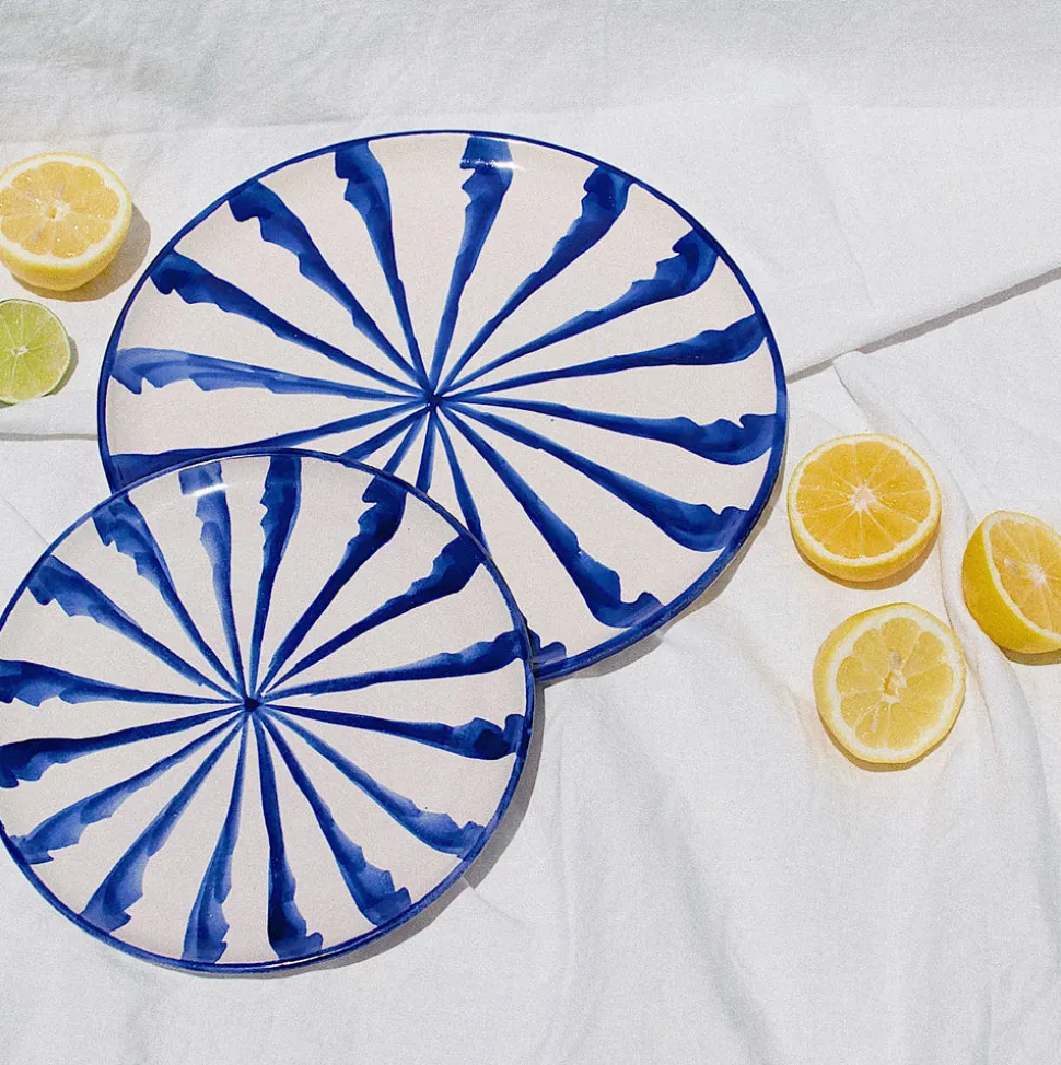 Casa Azul Salad Plate with Candy Cane Stripes