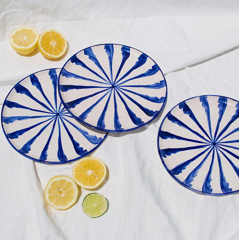 Casa Azul Salad Plate with Candy Cane Stripes