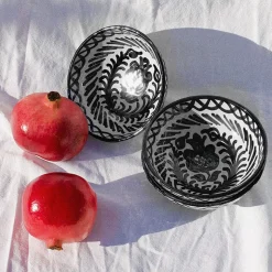 Casa Blanca & Negra Small Bowl with Hand-painted Designs