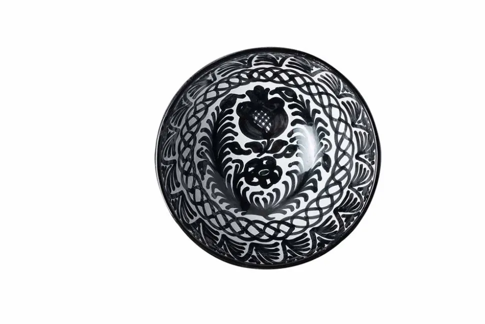 Casa Blanca & Negra Small Bowl with Hand-painted Designs