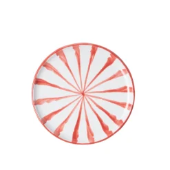 Casa Coral Salad Plate with Candy Cane Stripes