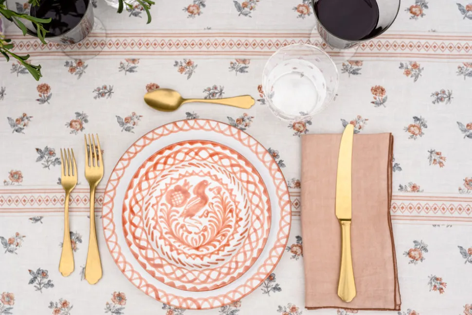 Casa Coral Salad Plate with Traditional Designs