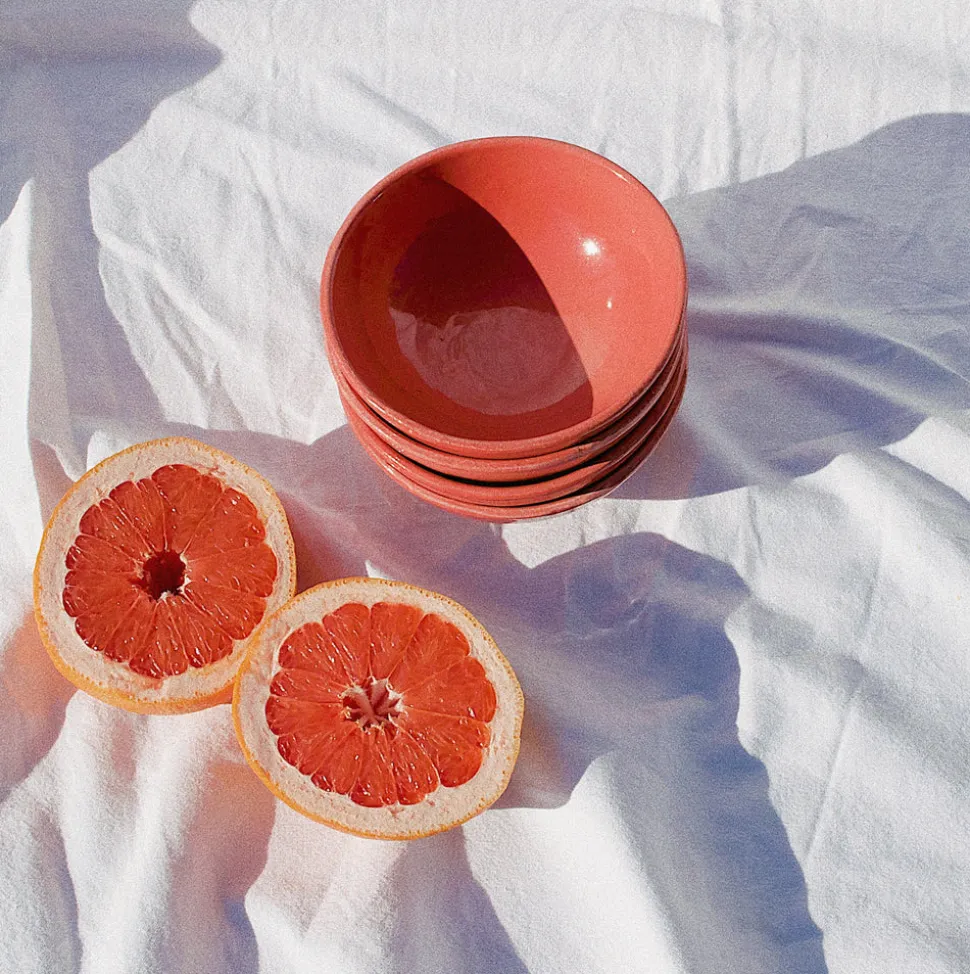 Casa Coral Small Bowl With Coral Glaze