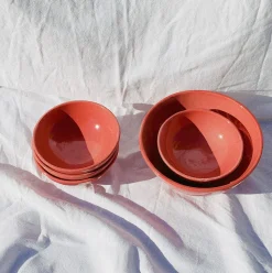 Casa Coral Small Bowl With Coral Glaze