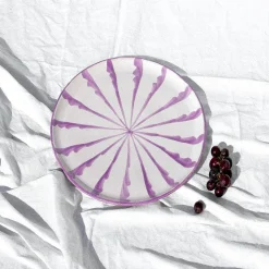 Casa Lila Dinner Plate with Candy Cane Stripes