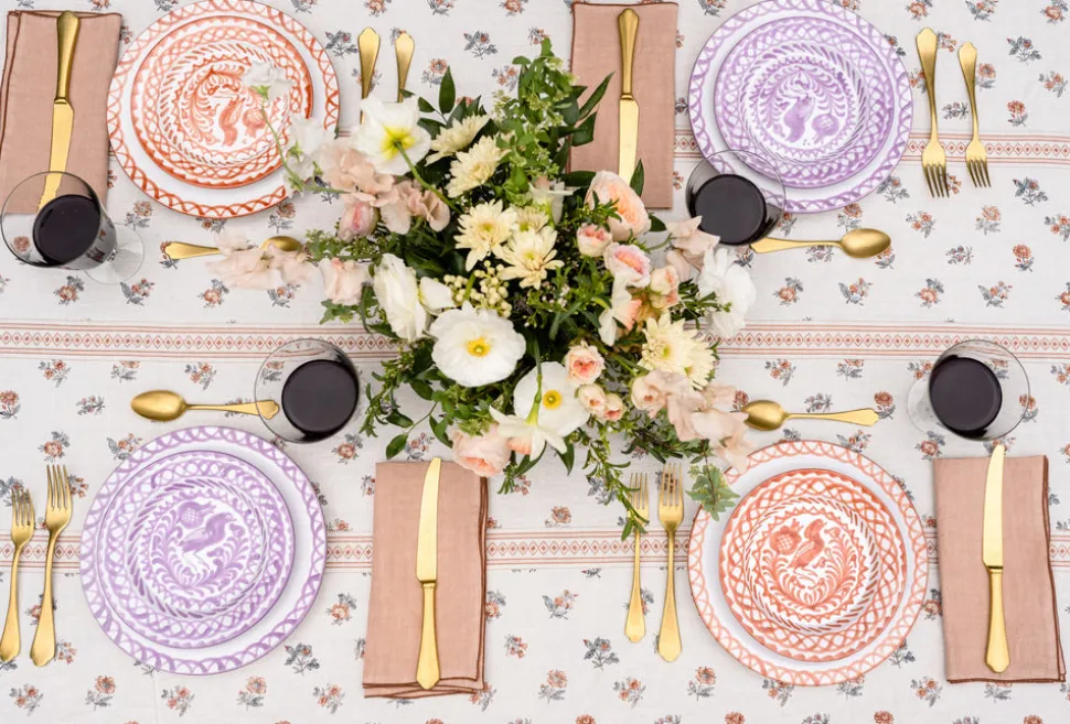 Casa Lila Salad Plate with Traditional Designs