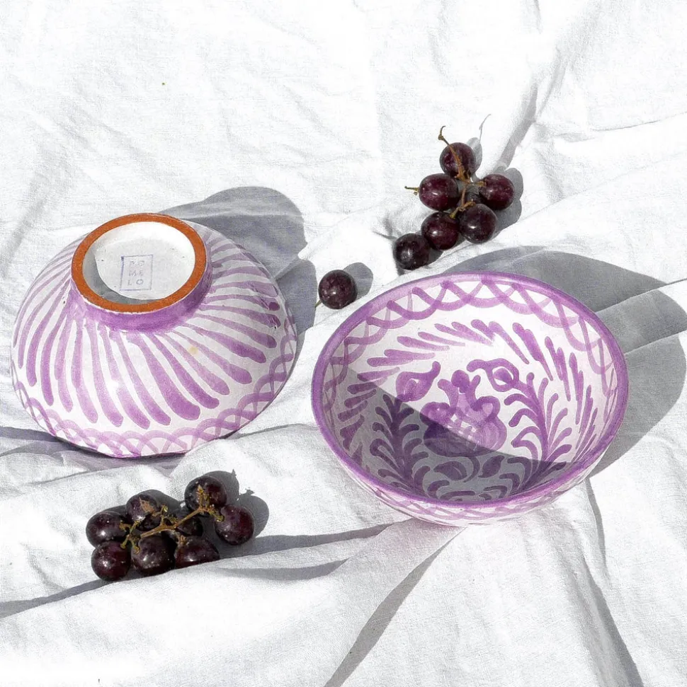 Casa Lila Small Bowl with Hand-painted Designs