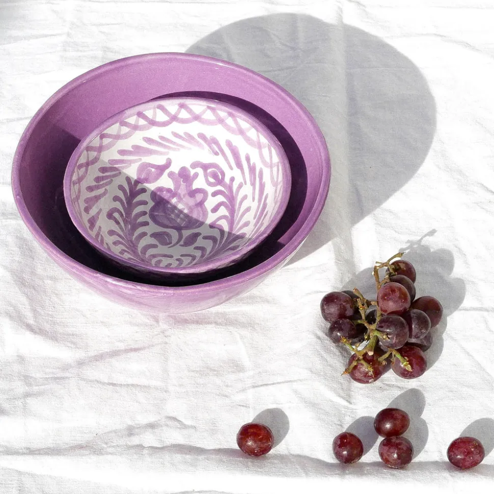 Casa Lila Small Bowl with Hand-painted Designs