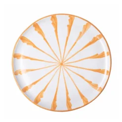 Casa Melocoton Dinner Plate with Candy Cane Stripes
