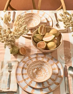 Casa Melocoton Dinner Plate with Candy Cane Stripes