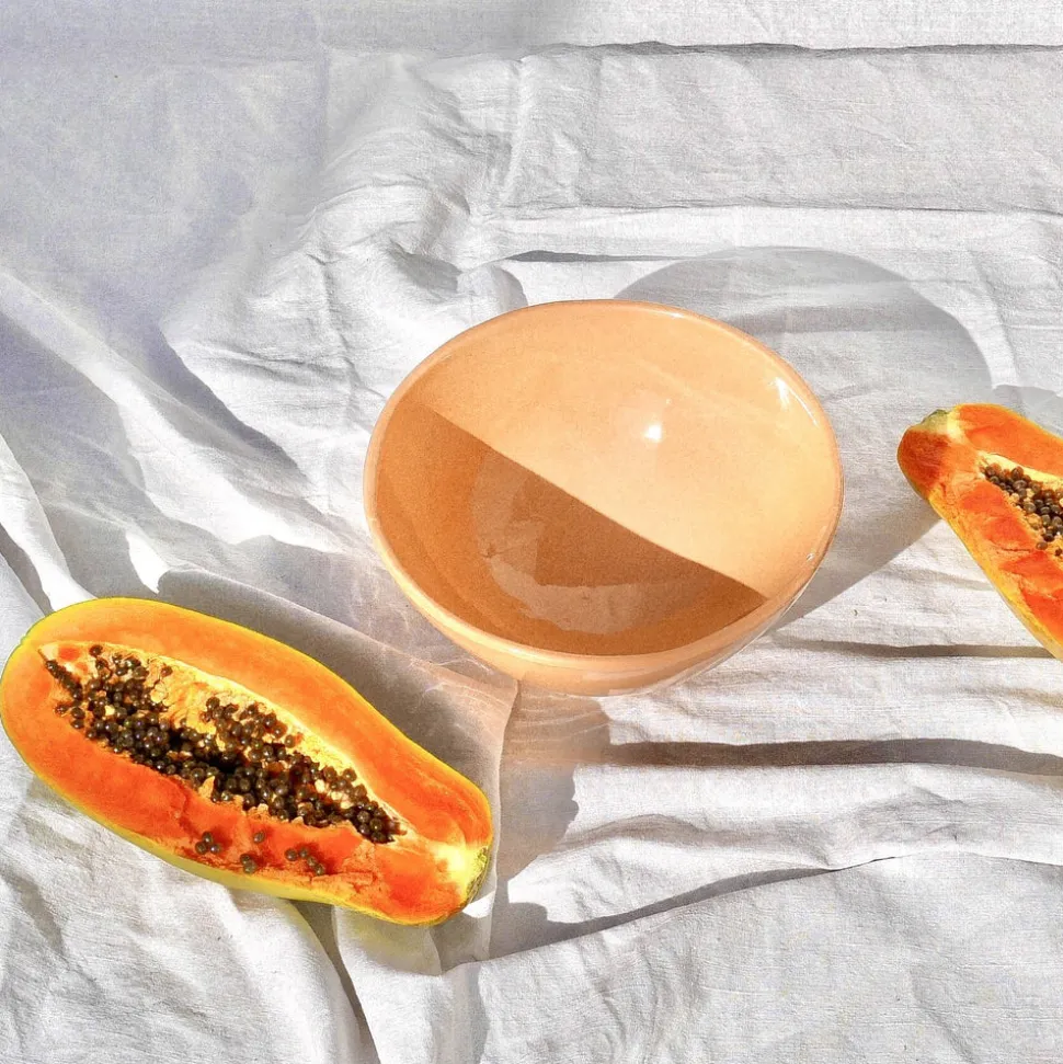 Casa Melocoton Medium Bowl with Peach Glaze