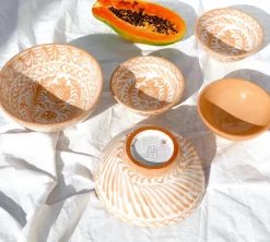 Casa Melocoton Medium Bowl with Hand-painted Designs