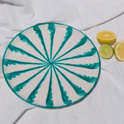 Casa Verde Dinner Plate with Candy Cane Stripes