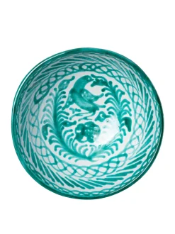 Casa Verde Medium Bowl with Hand-painted Designs