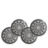 Casablanca Black Canapes Plates Boxed, Set of 4