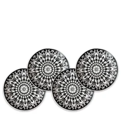 Casablanca Black Canapes Plates Boxed, Set of 4